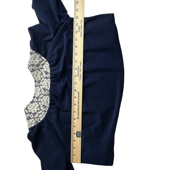 Vtg Blue Dress W/ Shrug 70s 80s Maxi Lace Bell Sleeve Halter Boho Hippie Regency - Picture 9 of 14